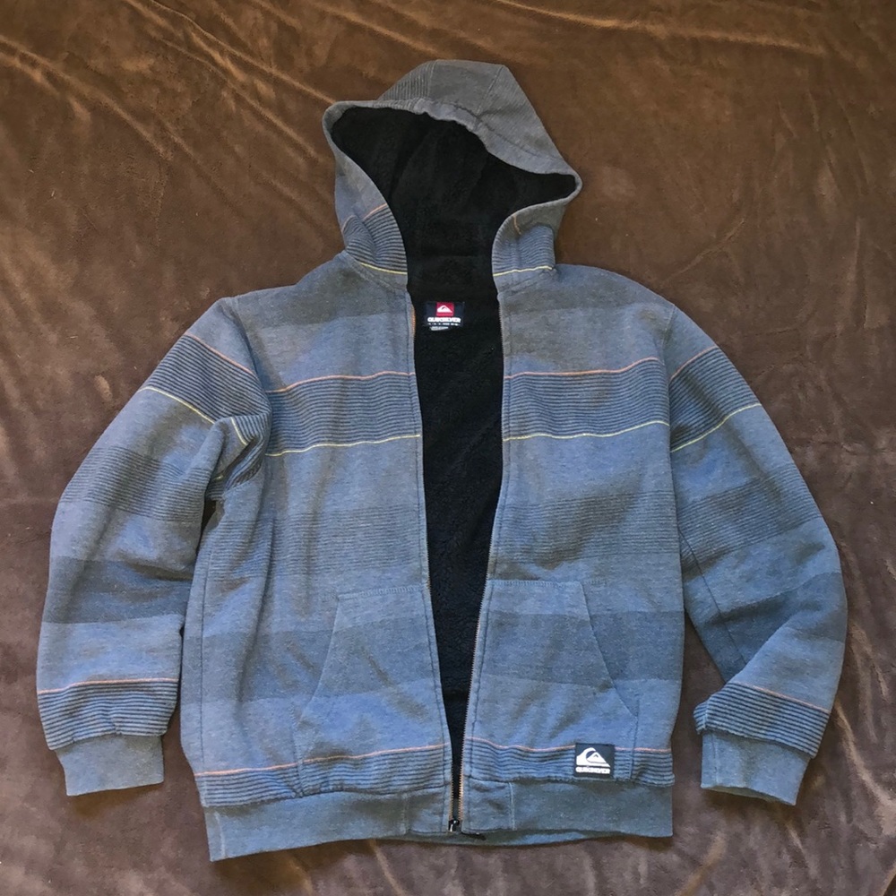 Quiksilver furry interior sweatshirt hoodie jacket